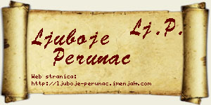Ljuboje Perunac vizit kartica
